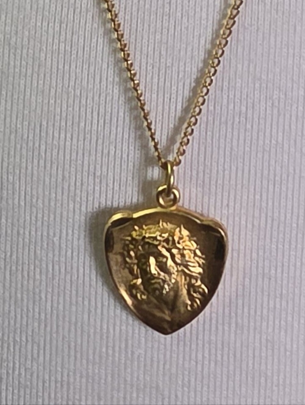 Gold-Tone Medallion Pendant Of Jesus Necklace - Jewelry